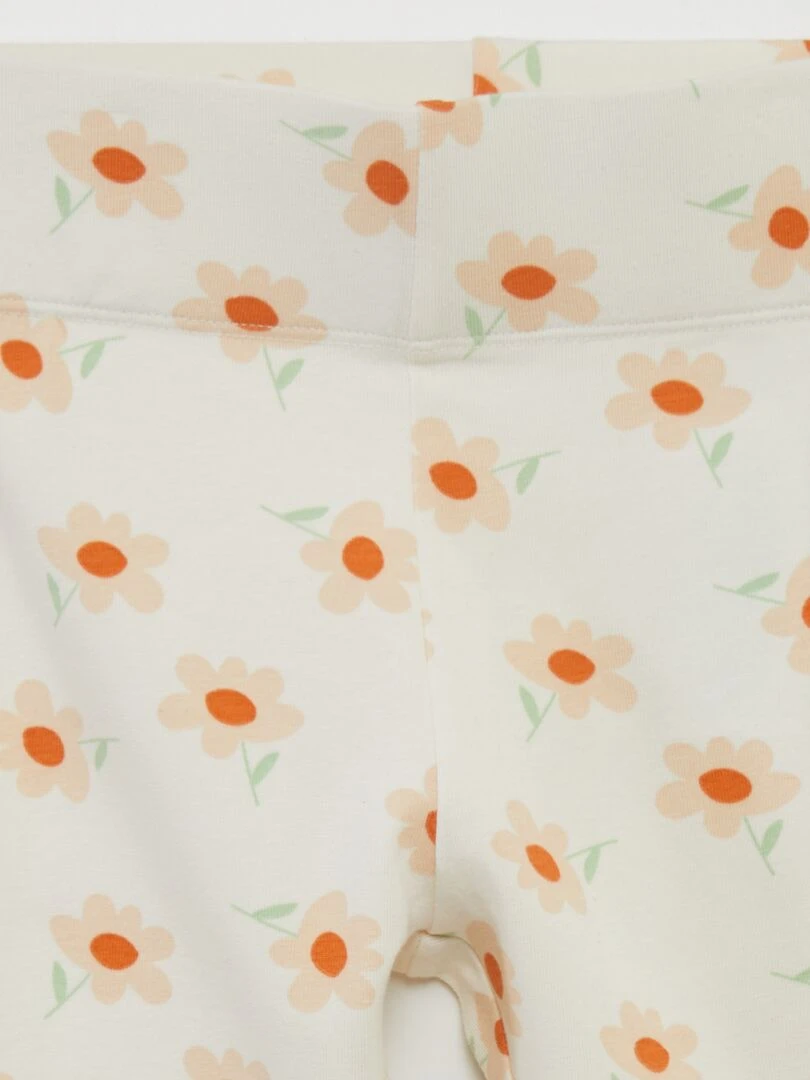Short cycliste en coton stretch Blanc fleuri