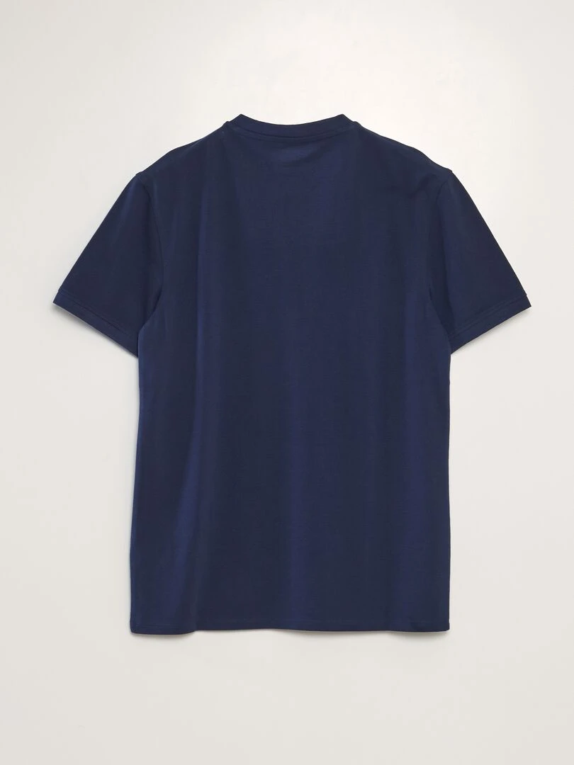 Polo en piqué de coton uni Bleu nuit