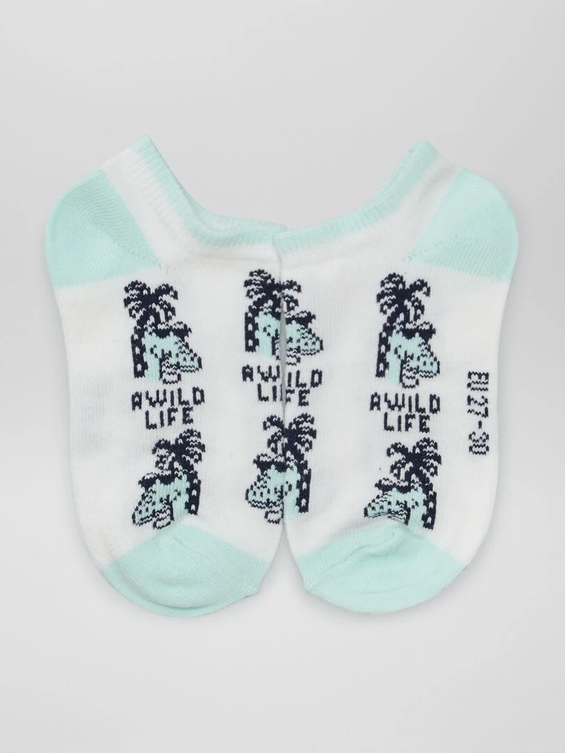 Chaussettes invisibles   Blanc/orange/vert