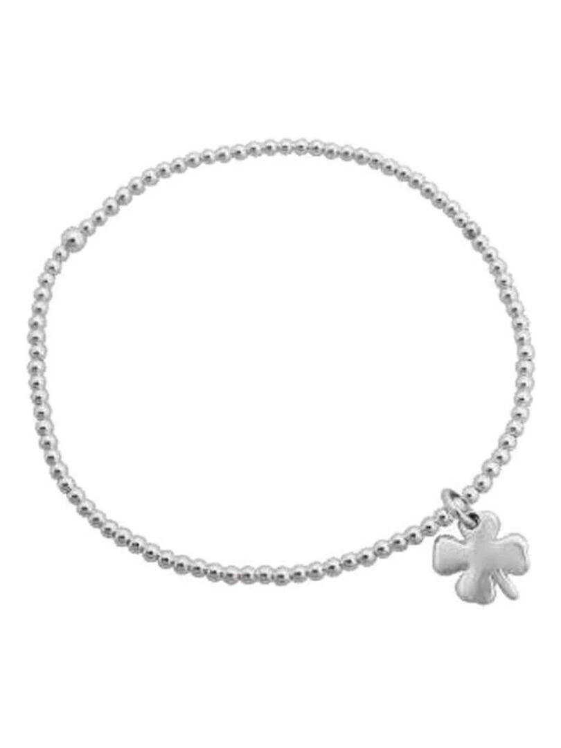 Bracelet perle d'argent et breloque trèfle Bijoucolor Argent