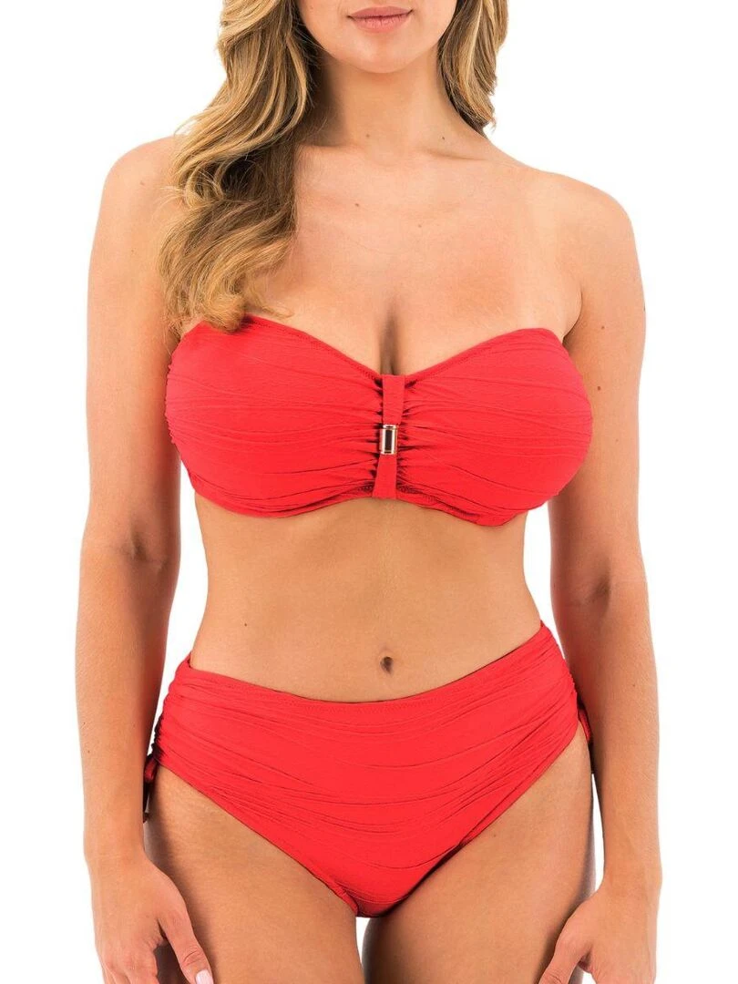 Haut de maillot de bain bandeau à armatures Beach Waves Rouge
