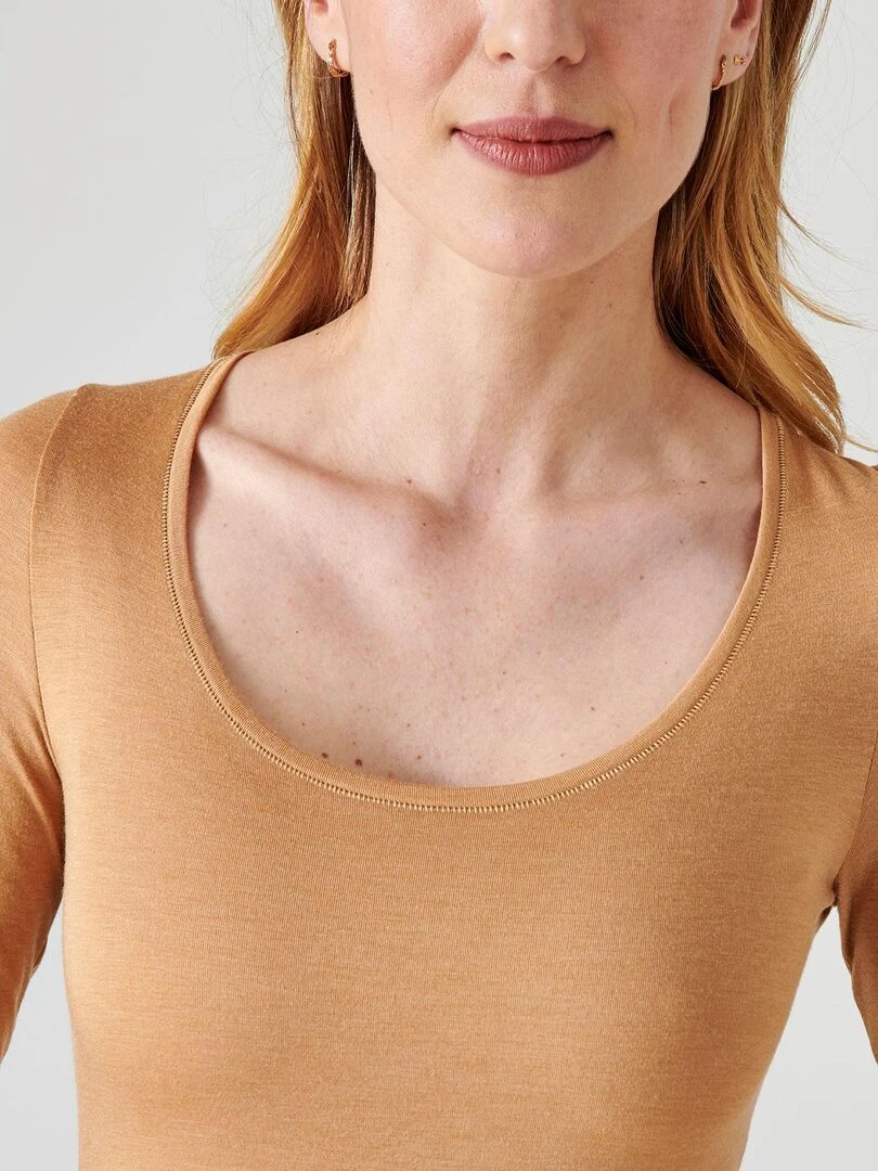 T shirt manches longues Thermolactyl invisible   Damart   Marron
