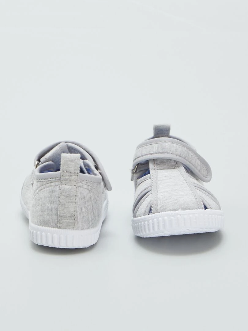 Sandales en toiles à bout fermé   GRIS