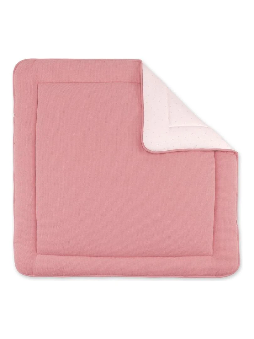 Bemini Tapis de parc et jeu Pady waffle et jersey bio Rose