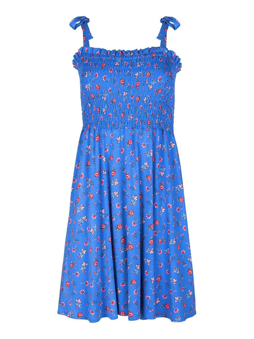 Robe estivale fines bretelles Java   Bleu