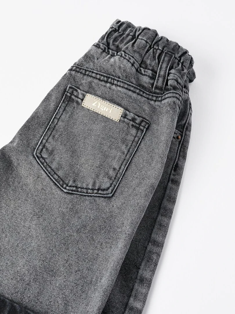 Short en Jean Style Paperbag pour Fille   GREAT GOALS GREAT WORLD   Gris