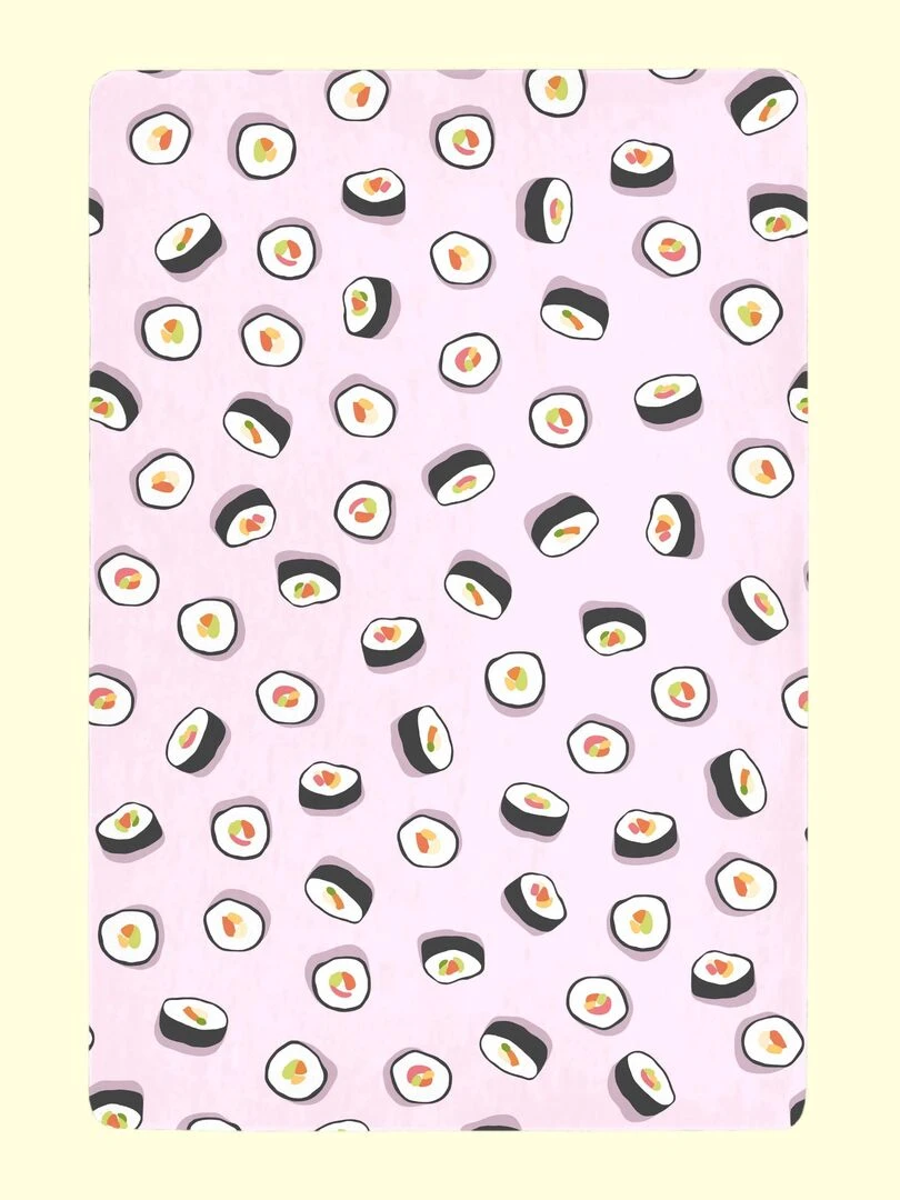 Drap housse Sushi "Happyfriday"   Blanc