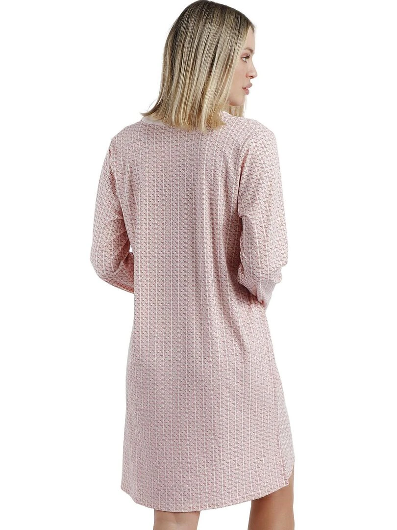 Chemise de nuit manches longues Rose Chains Rose