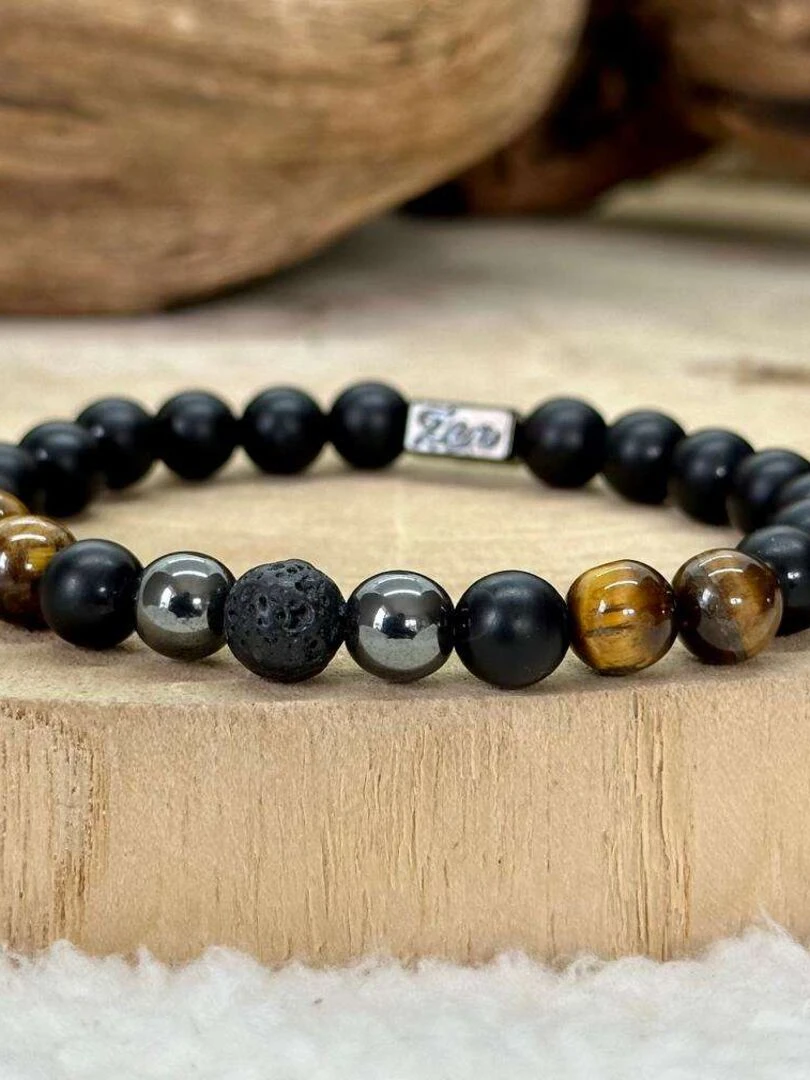 Bracelet en pierre de protection Noir