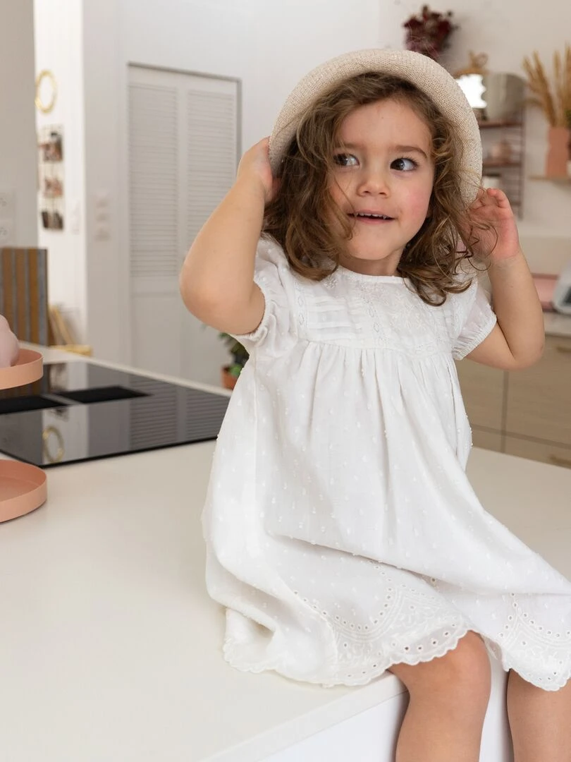 Blouse en voile de coton blanc
