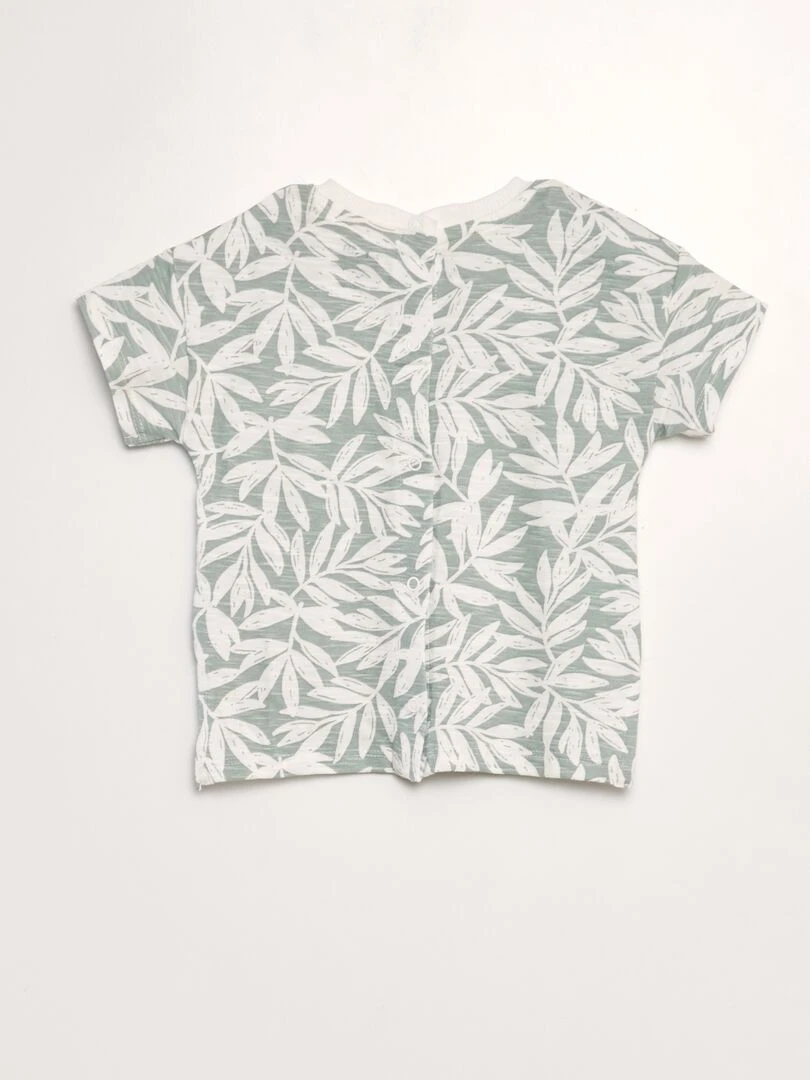 T shirt en jersey impression   Vert