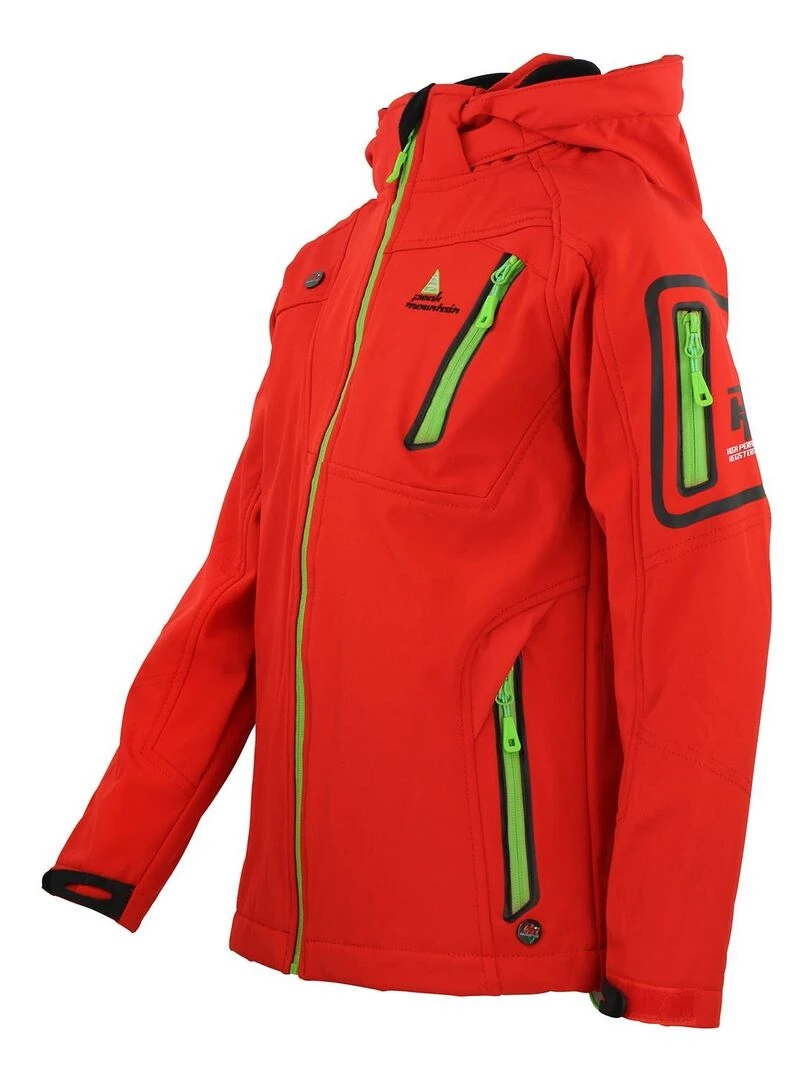 Blouson softshell garçon ECOLOK   PEAK MOUNTAIN   Rouge