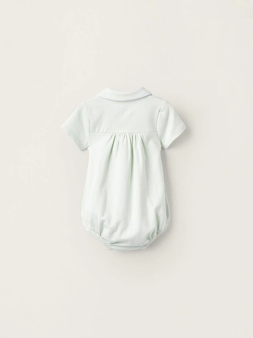 Body en Coton avec Détail Drapé pour Nouveau Née Bleu clair