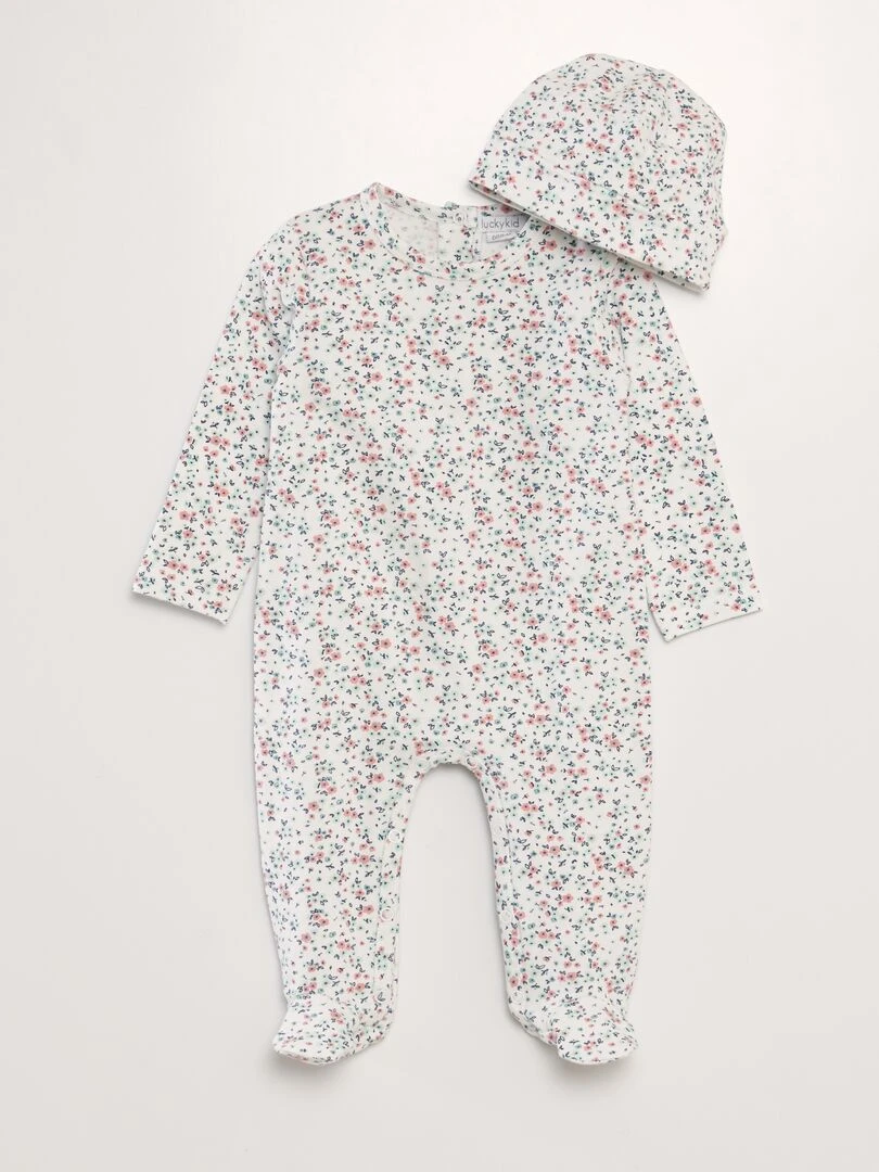 Ensemble pyjama + bonnet 2 pièces Rose