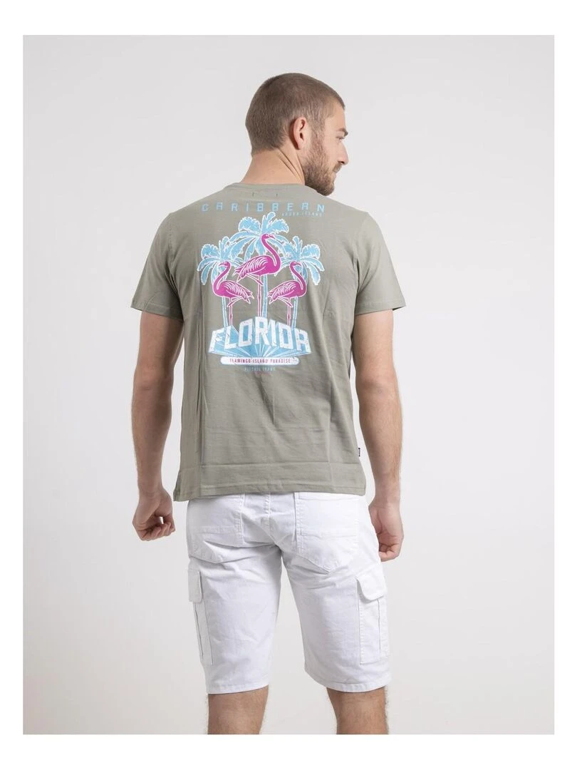 T shirt col rond pur coton NARUBA Kaki