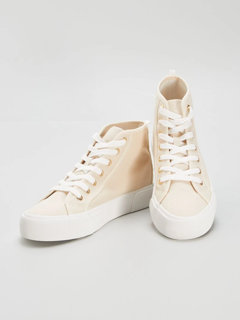 Baskets hautes en toile   Blanc