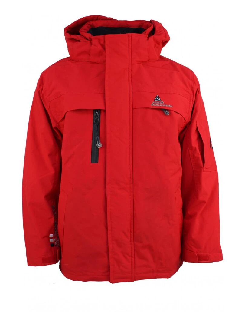 Parka de ski garçon ECADIK PEAK MOUNTAIN Rouge