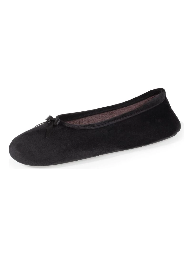Chaussons ballerines Femme Noir/Pois Noir