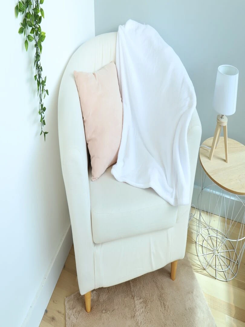 Coussin Plaid Polaire Harry Potter Hedwige   100% Polyester   Blanc