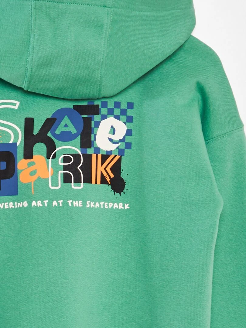 Sweat à capuche animé   Vert