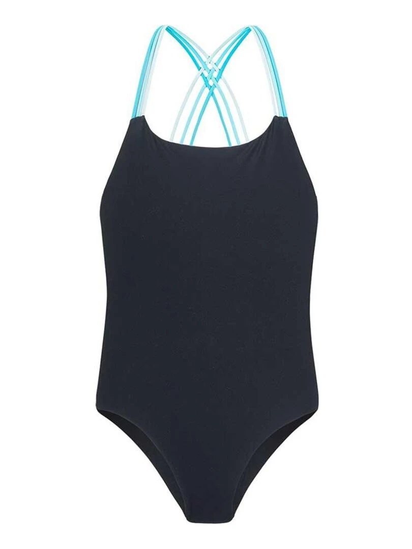 Aquawave Maillot de bain une pièce sans manches Harma pour filles Noir Bleu
