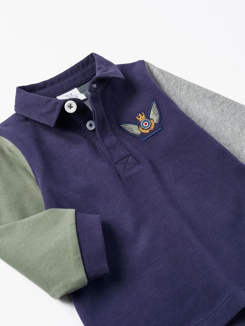 Polo à Manches Longues en Coton pour Bébé Garçon manches longues  ROYALS OFF DUTY   Bleu foncé