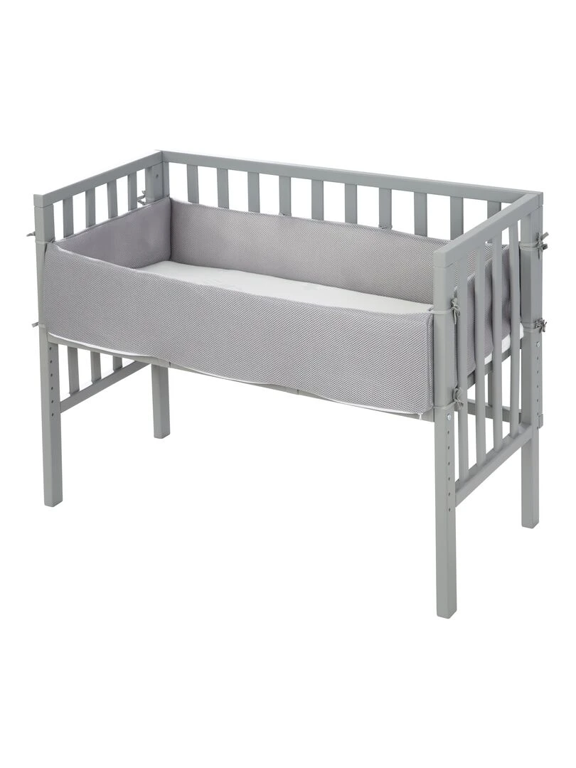 ROBA Lit Cododo "safe asleep®" 2en 1 + Matelas Ventilé + Tour + Barrière   Gris   Gris