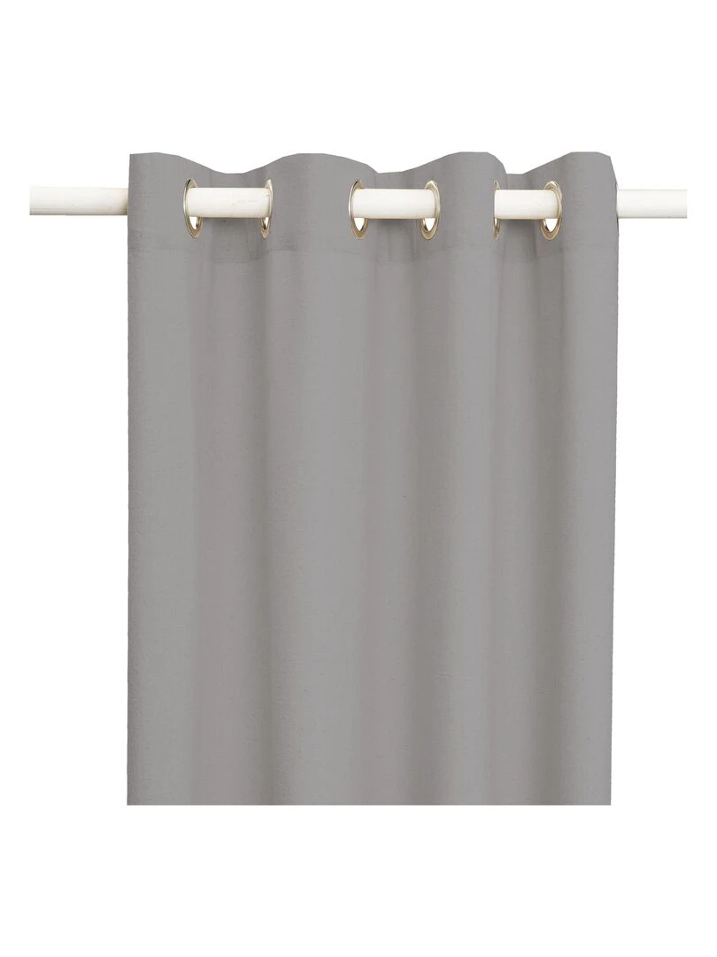 Rideau en coton recyclé avec œillets 'Deko&co' Gris clair