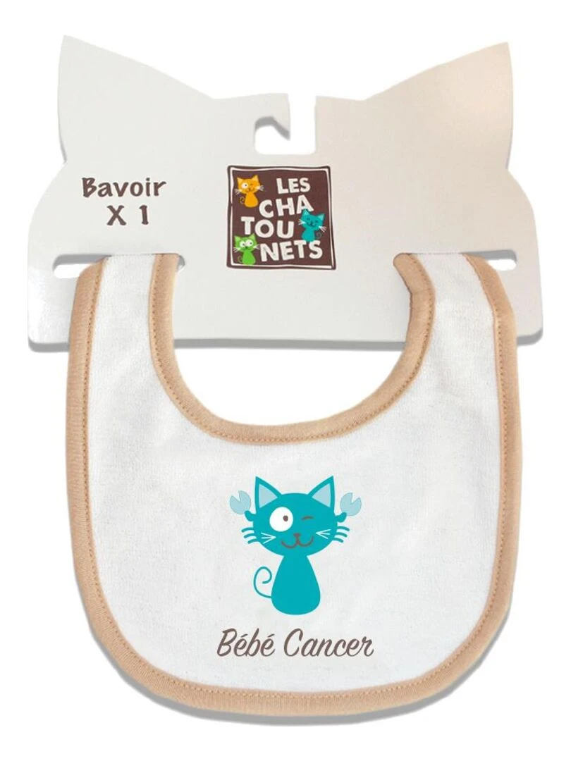 Bavoir Cancer LES CHATOUNETS Blanc