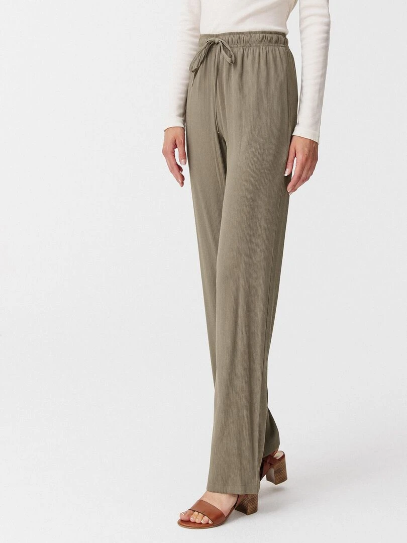 Pantalon fluide crépon Damart Kaki