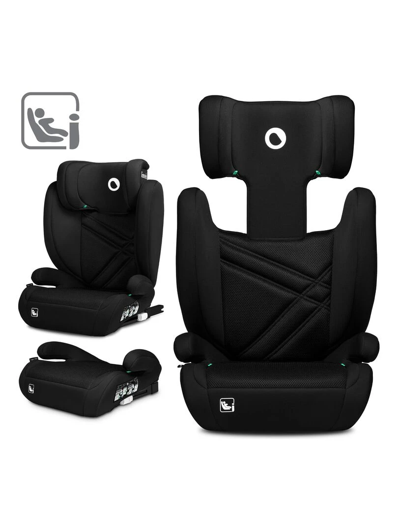 Siège auto évolutif LIONELO Hugo i Size ISOFIX Noir Noir