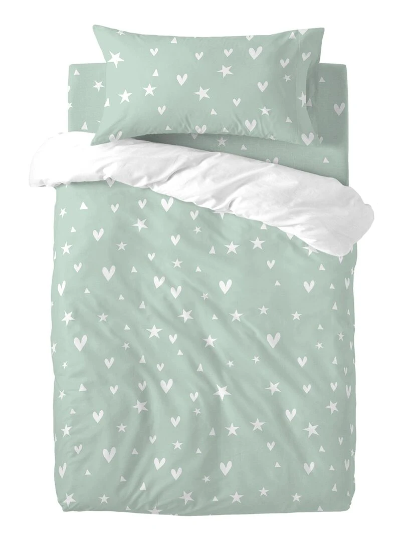 Parure housse de couette 2 pièces Fairy dust "Happyfriday"   Blanc