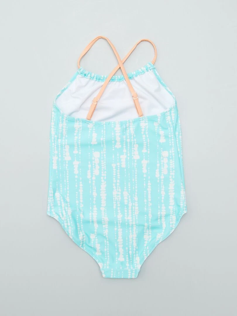 Maillot de bain motif Tie dye 1 pièce Bleu