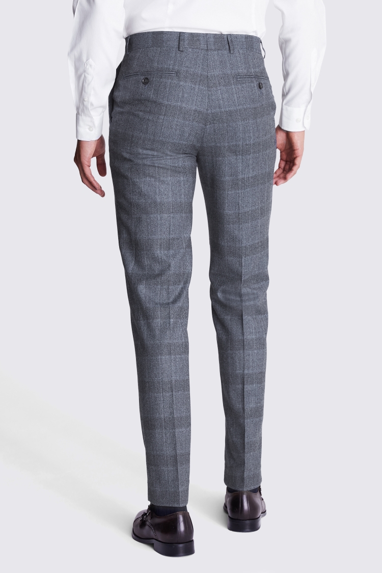 Italian Tailored Fit Grey Check Trousers Buy Online at Moss