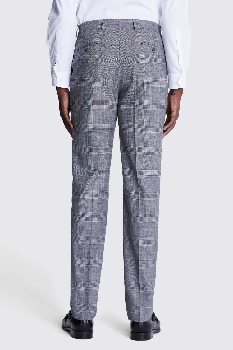 Tailored Fit Grey Check Performance Trousers Buy Online at Moss