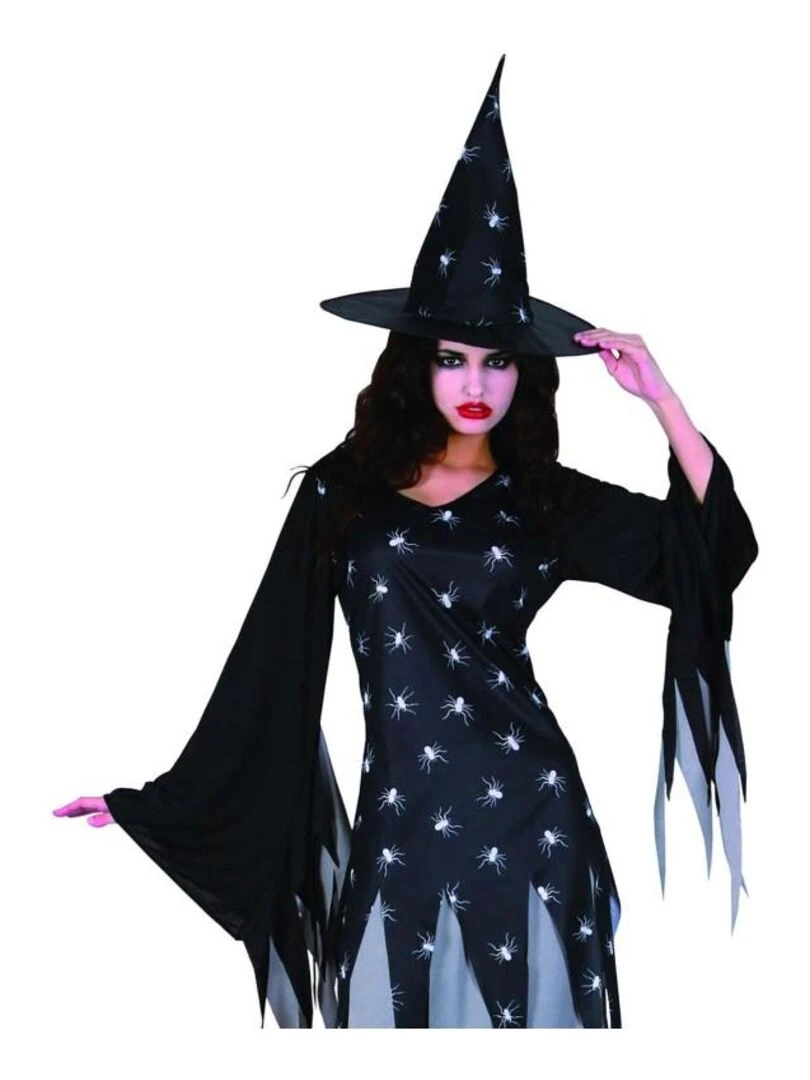 Déguisement Sorcière araignées Halloween Femme Luxe Noir Noir