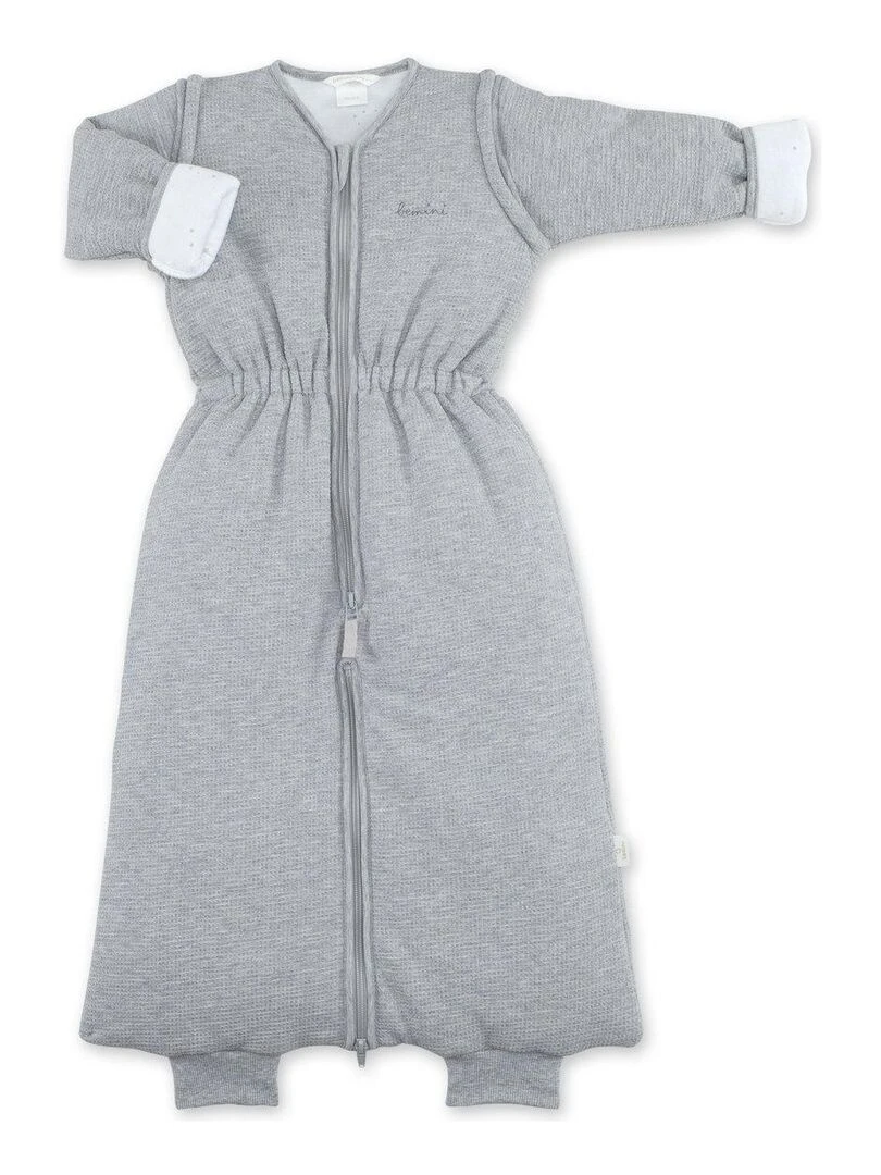 Bemini Gigoteuse jambes séparables Pady waffle et jersey bio Gris chiné