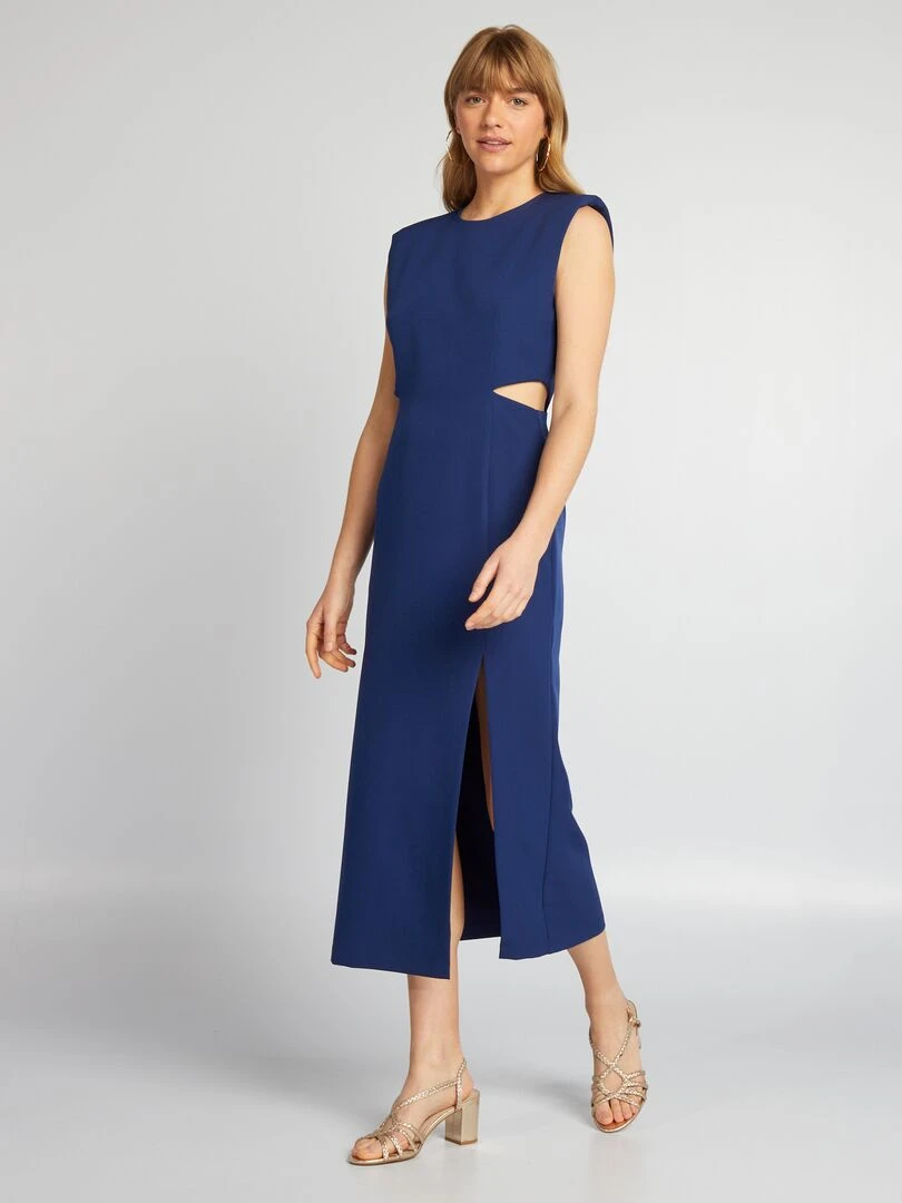 Robe longue à ouvertures Bleu