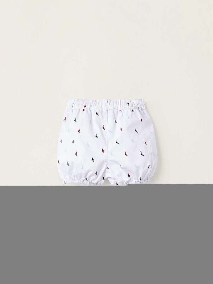Shorts avec Motif pour Nouveau Né 'Bateau à Voile' Blanc