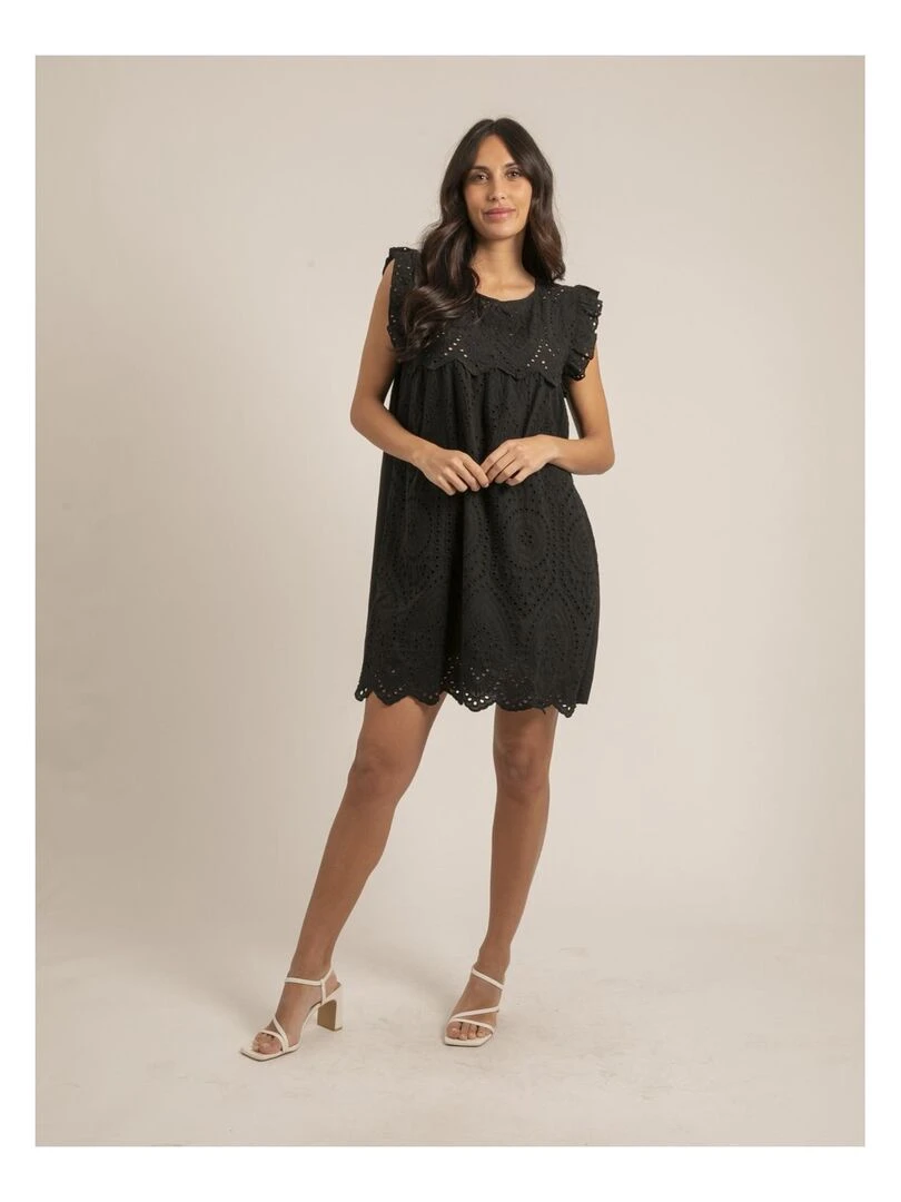 Robe courte broderies anglaises INGLES   Noir