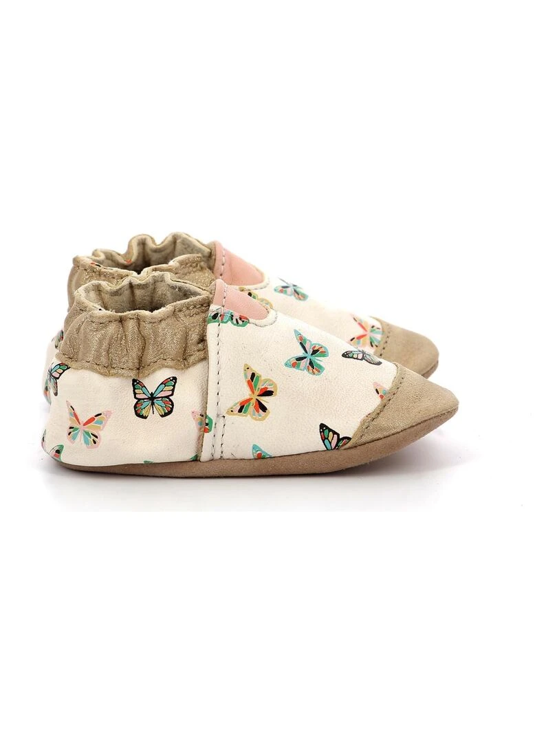 Chaussons Cuir Crazybutterfly Blanc