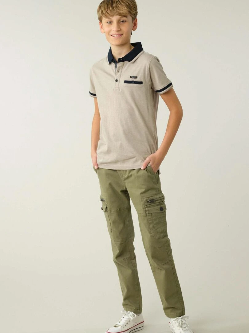 Polo en coton pour garçon 'Deeluxe'   Vert foncé