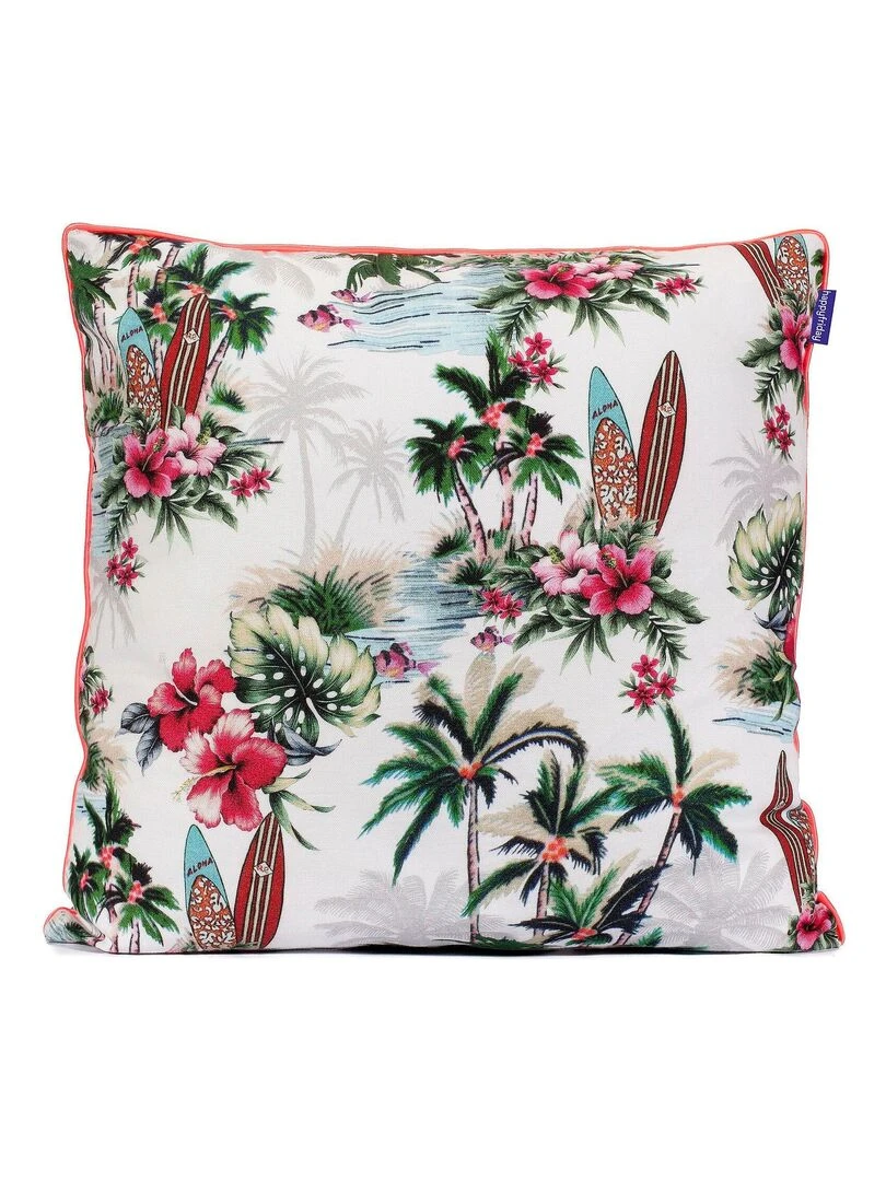 Housse de coussin décoratif Surf "Happyfriday" Blanc