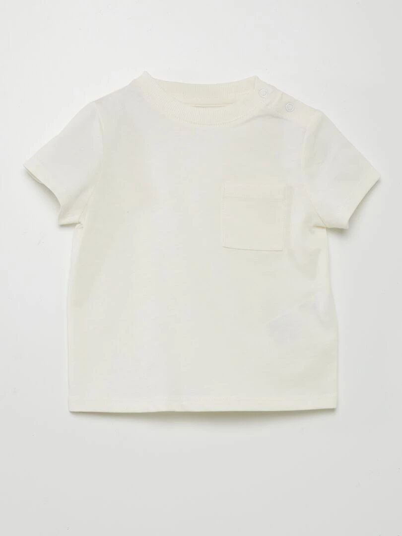 T shirt à manches courtes avec poches blanc
