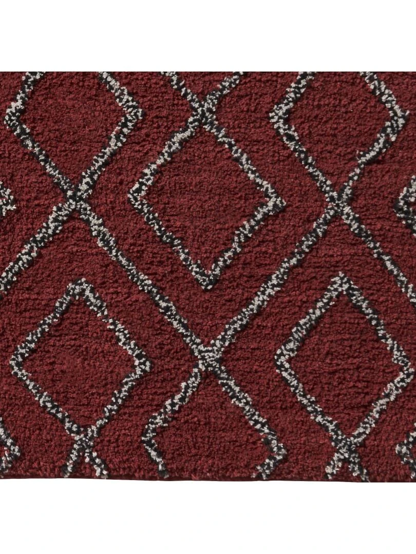 Guy Levasseur   Tapis de bain en coton fantaisie terracotta   Rouge