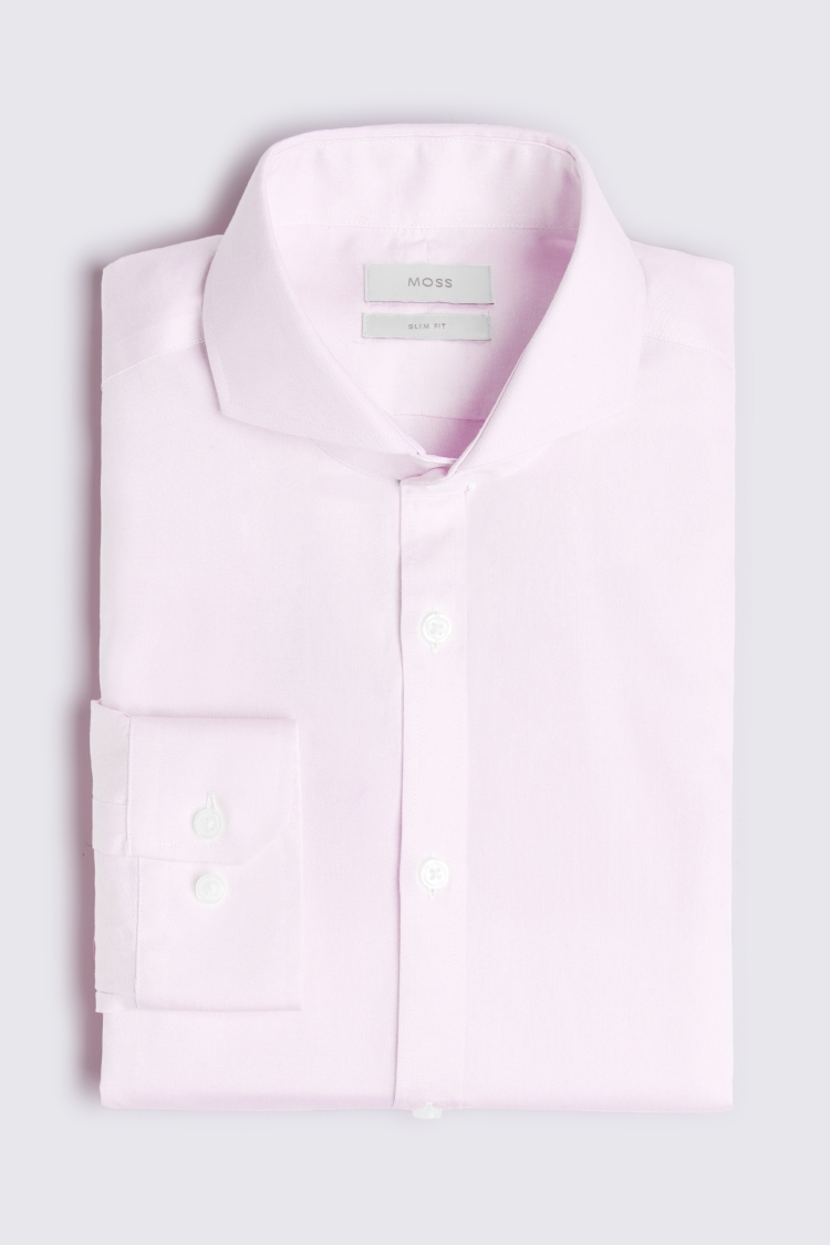 Slim Fit Pink Pinpoint Oxford Non-Iron Shirt   Buy Online at Moss