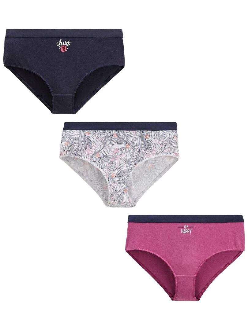 Lot de 3 culottes fille Takura Rose