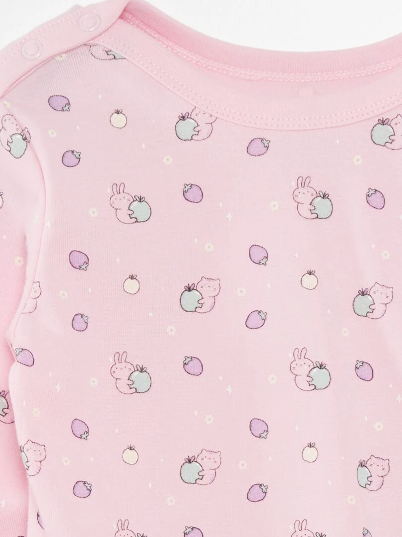 Ensemble de pyjama t shirt + pantalon 2 pièces Rose