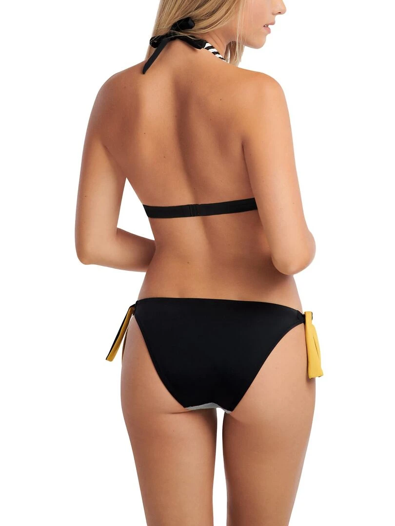 Bas maillot slip de bain à nouettes Quinby   Noir