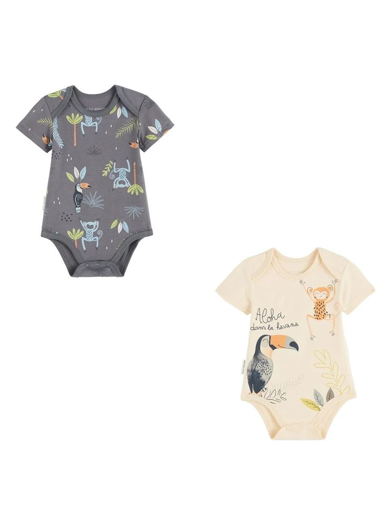 Lot de 2 bodies bébé manches courtes Aloha Havana Bleu
